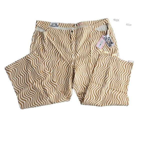 Future Collective Women's Jeans Size 26 Slim Straight Cream/Yellow Alani Noelle - Picture 2 of 16